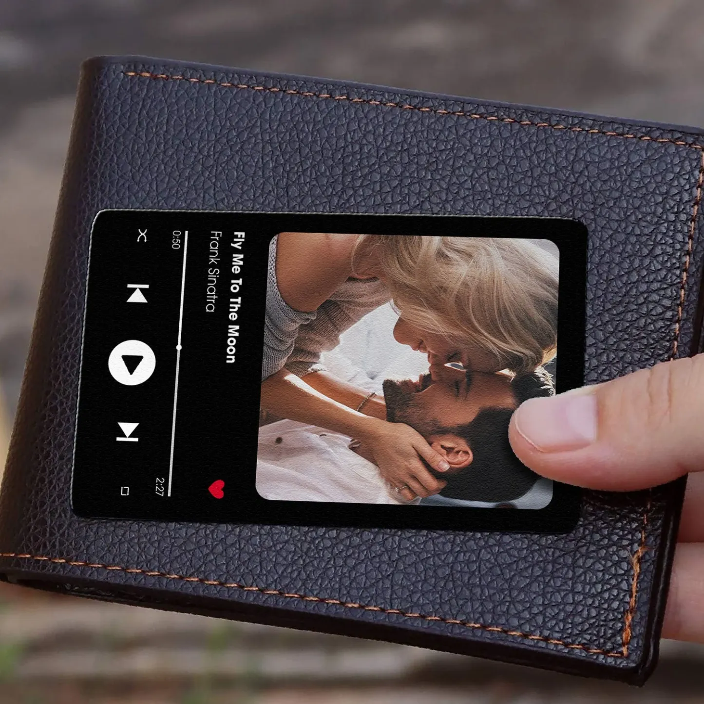Custom Favorite Song Metal Wallet Card Personalized Aluminum Photo Wallet Card Gifts For Dad - MyPhotoSocksAu