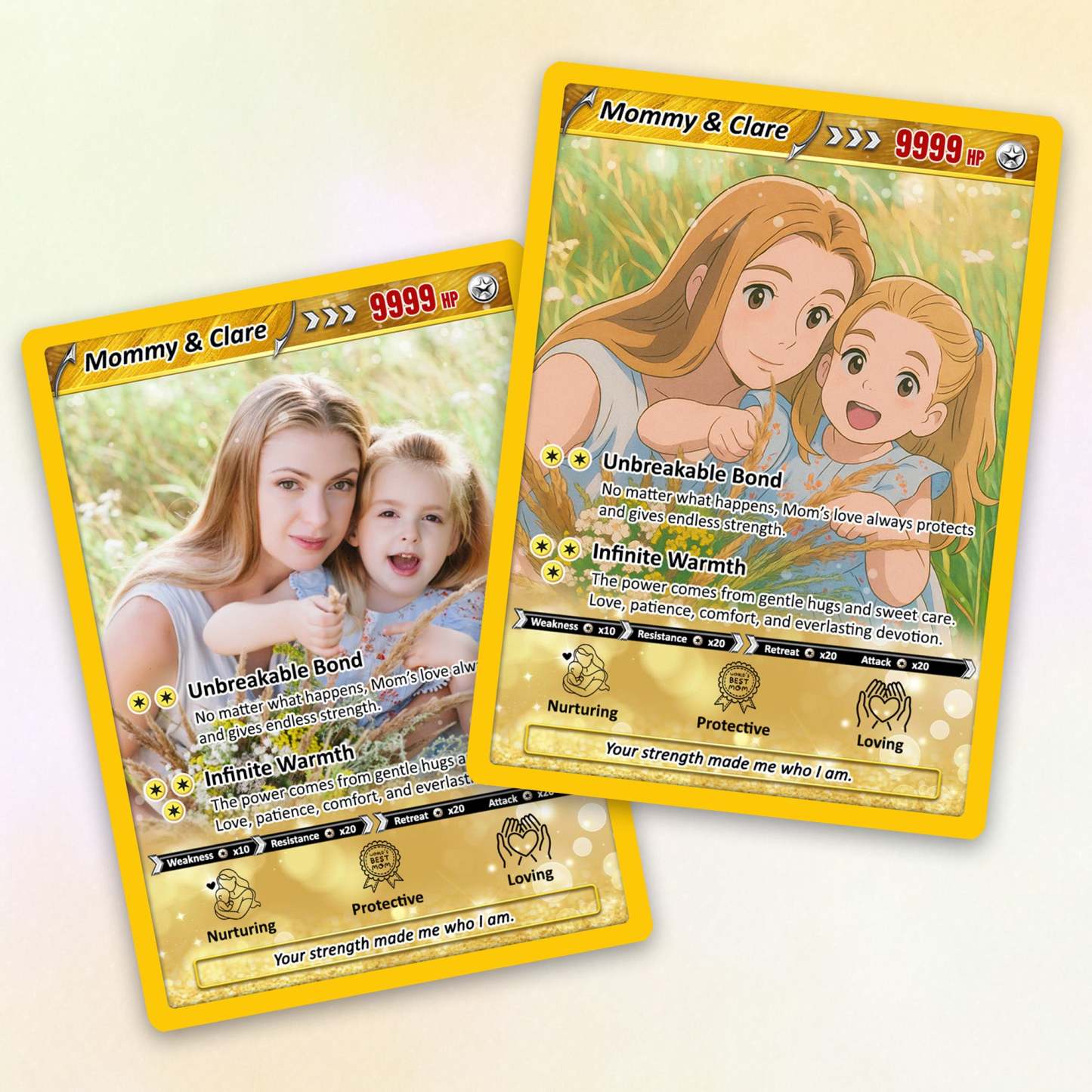 Mother's Day Custom Card Mommy Card Anime-Inspired Personalized Card for Mom - MyPhotoSocksAu