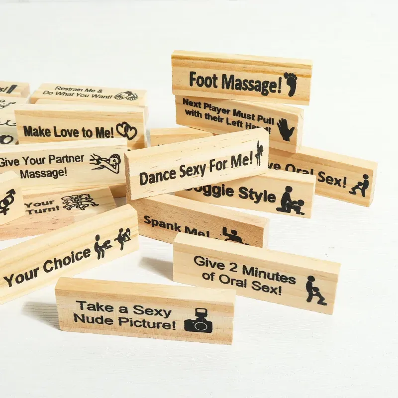 Personalized Block Tower Game for Couples - Valentine's Day, Anniversary, or Date Night Gift Idea, Unique Party Game for Two - MyPhotoSocksAu