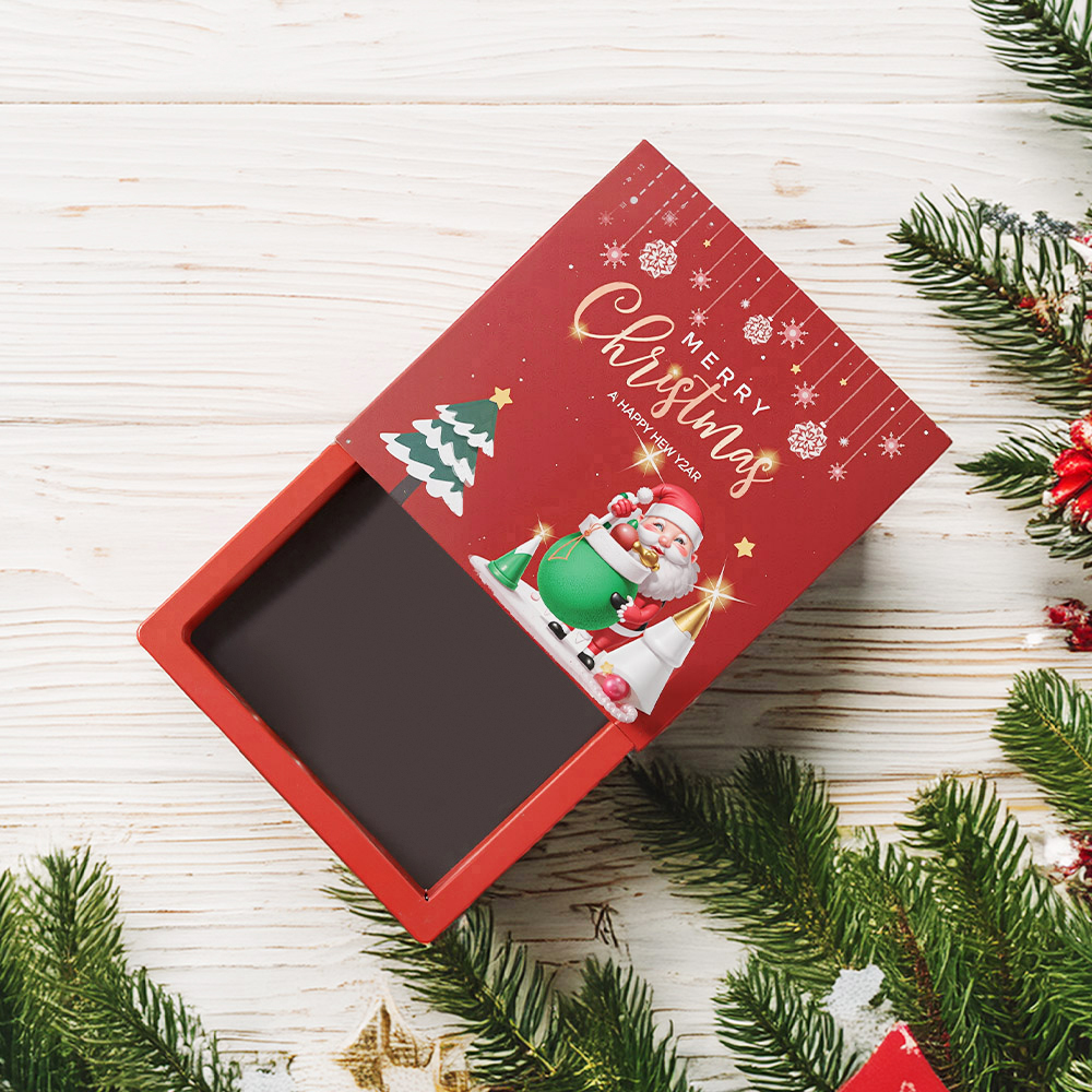 Christmas Box Pull-Out Box Film Storage Box Gift 9x9x2Cm - MyFaceUnderwearAU