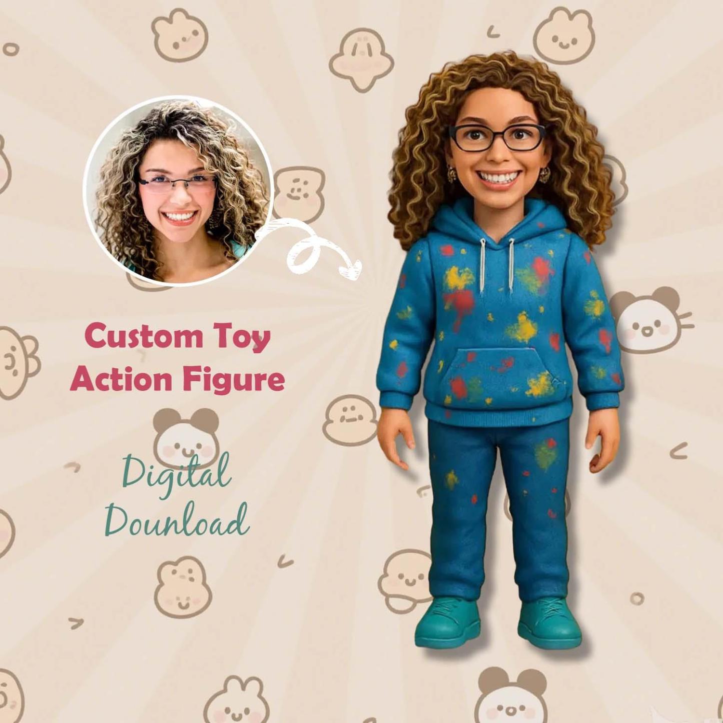 Custom Action Figure Personalized Character Figurine from Ai Photo 3D Printed Birthday Gifts for Her - MyFaceUnderwearAU