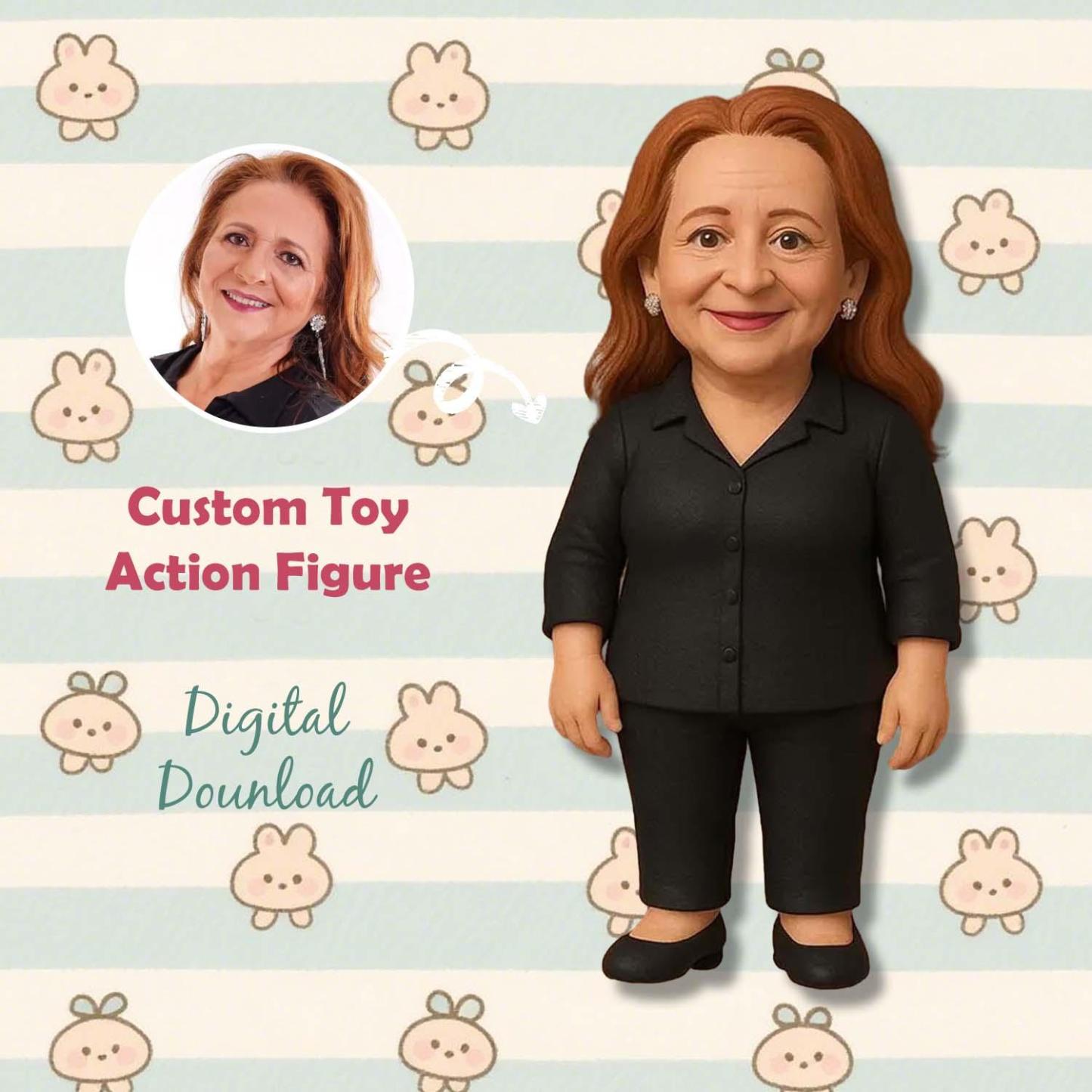 Custom Action Figure Personalized Character Figurine from Ai Photo 3D Printed Birthday Gifts for Her - MyFaceUnderwearAU