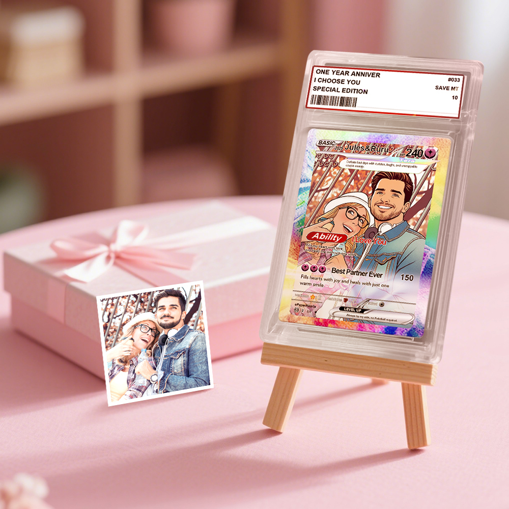 Custom Card Personalised Trading Card Gift For Him/Her or Couples. Unique Magnet Replica Cards. Birthdays, Anniversary Day