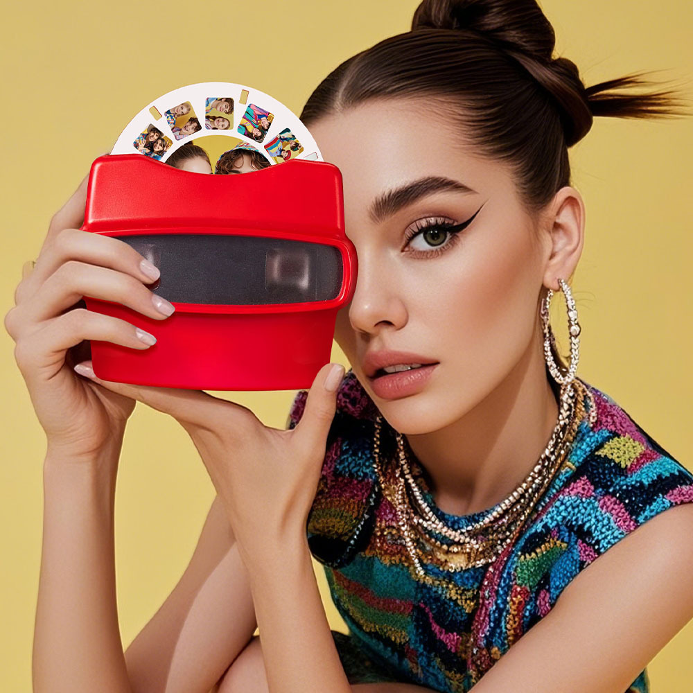 Custom 3D Viewfinder and Reel Personalized Text and Photo Viewer with Your Own Photos Happy Time Record - MyFaceUnderwearAU