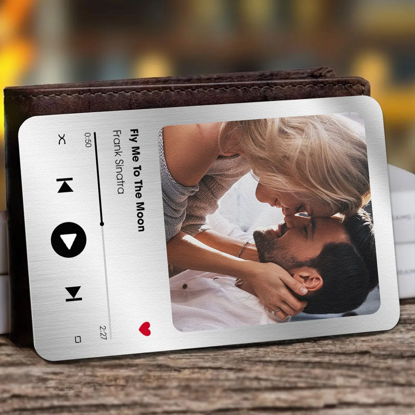 Custom Favorite Song Metal Wallet Card - Personalized Aluminum Photo Wallet Card - Valentine's Day Gifts For Him, Boyfriend, Husband - MyFaceUnderwearAU