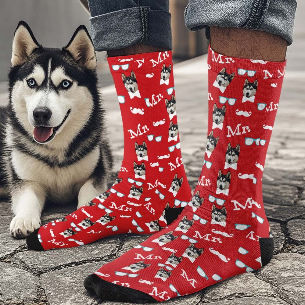 Custom Face Socks Mr Cute Socks Personalized Photo Custom Design Best Gift Idea - MyFaceUnderwearAU