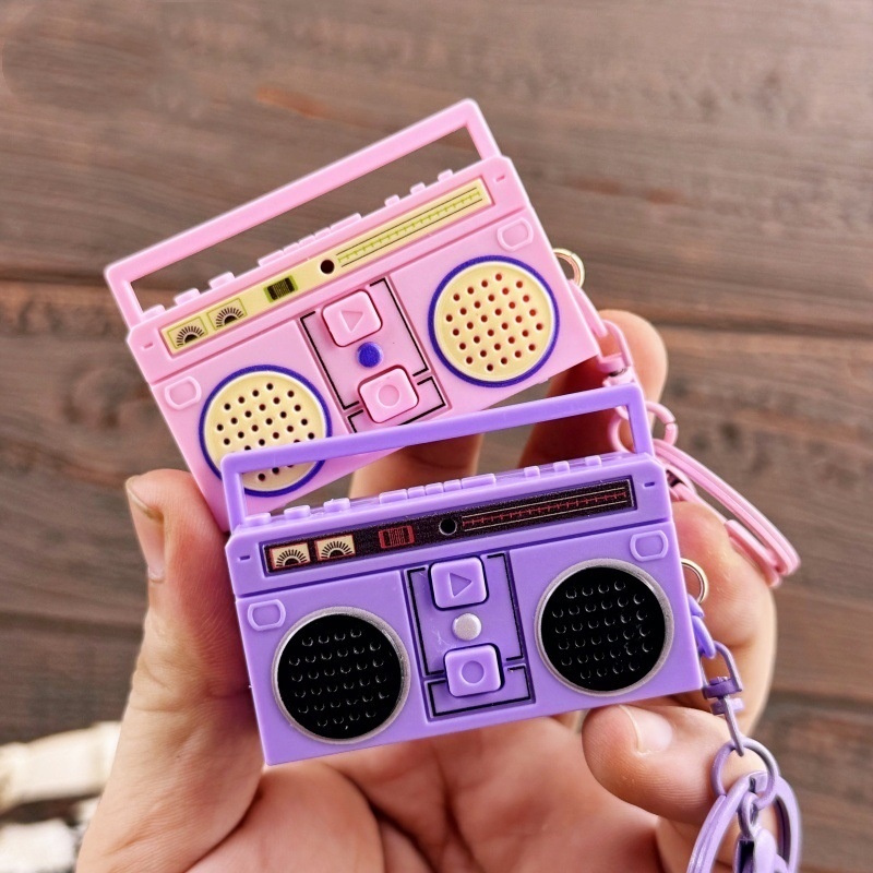Mini Retro Classic Tape Recorder Keychain Nostalgic Old-Style Multi-Color RecorderKeychain (Including Button Batteries) - MyFaceUnderwearAU