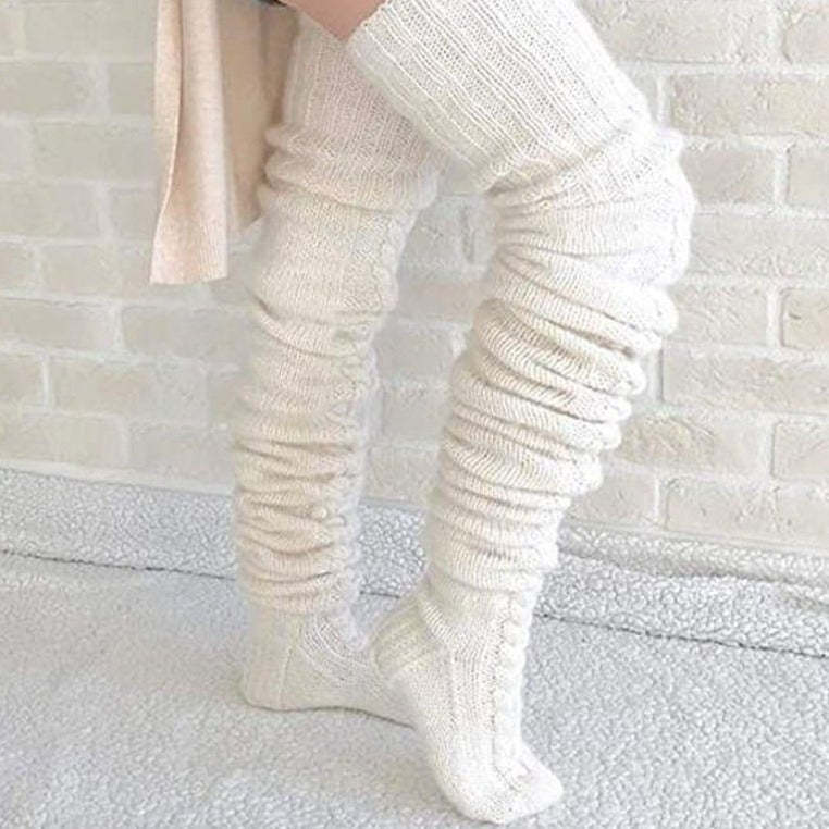 Knitted Over The Knee Socks Women Winter Leg Warmers Over Knee Thick Leg Warmers - MyFaceUnderwearAU