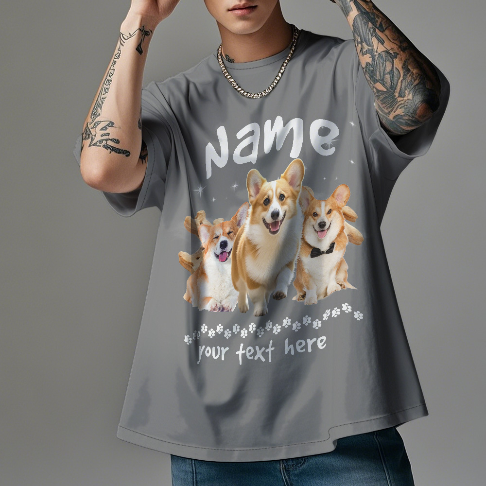 Custom Photo Vintage Retro Dog T-Shirt Personalized Cute Dog Photo T-shirt Gift Idea - MyFaceUnderwearAU