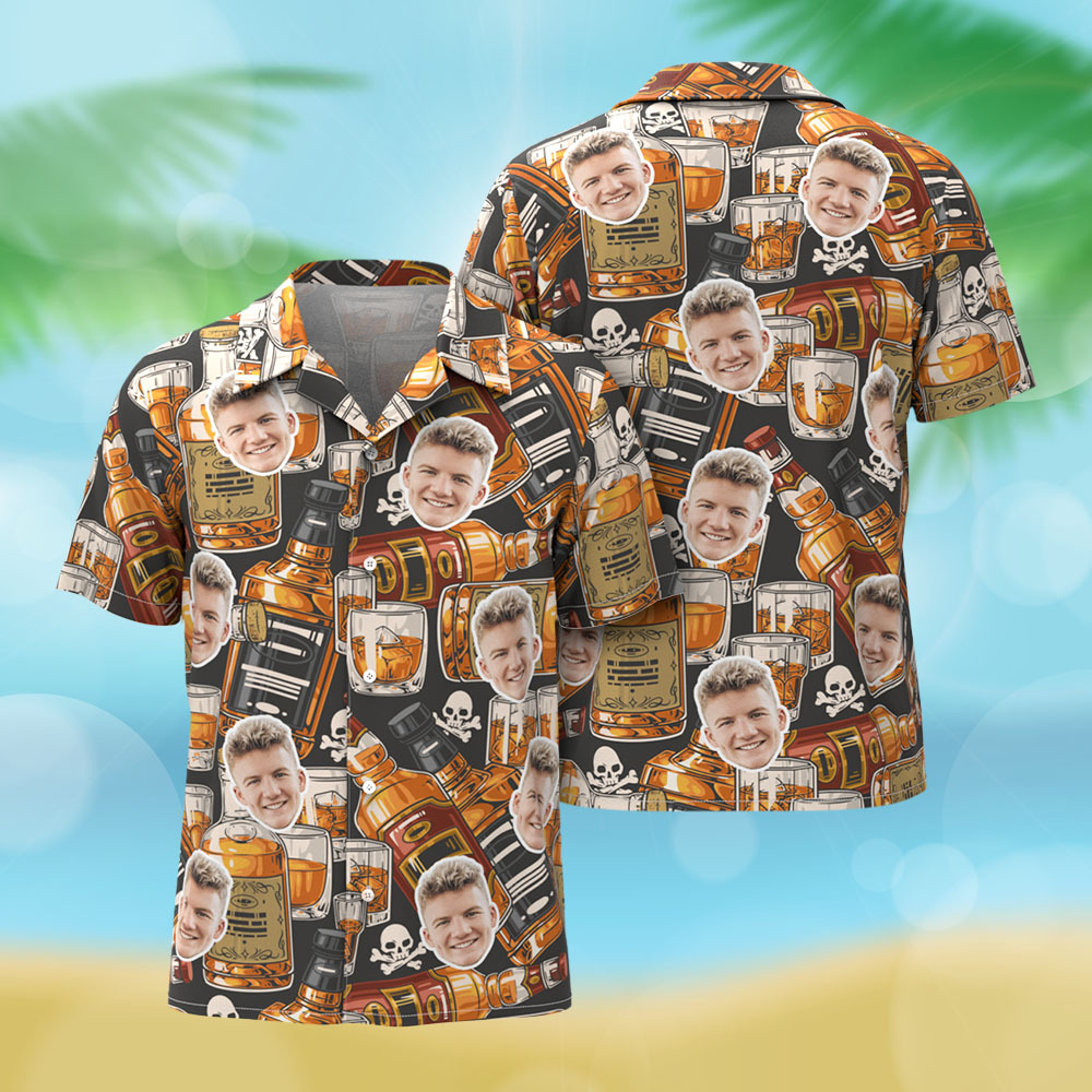 Personalized Fathers Day Hawaiian Shirt Custom Face Photo Shirt Dad Rocket Hawaiian Shirt Gift - MyFaceUnderwearAU