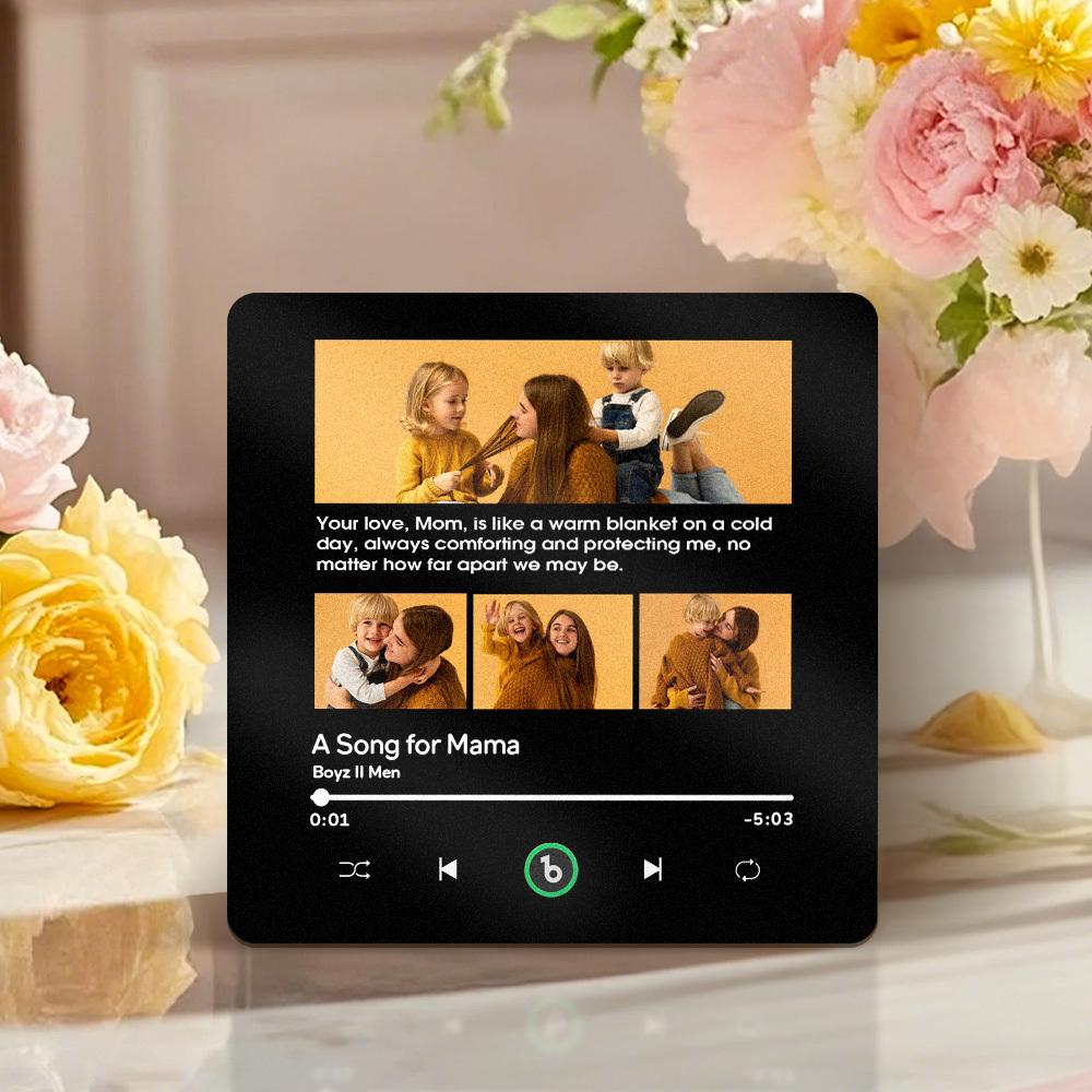 Custom Music Fridge Magnet Mother's Day Gifts Personalized Photo Upgraded Music Album Fridge Magnet Music Wall Photo Sticker Music Movement That Can Be Played Gift Idea - MyFaceUnderwearAU