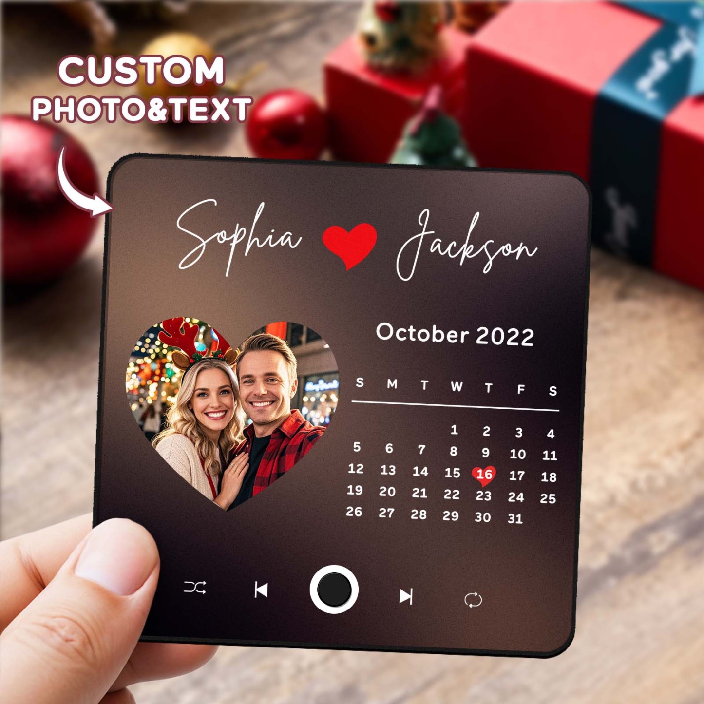 Custom Photo and Name Album Music Fridge Magnet Christmas Gifts Custom Phone Spotify Music Fridge Magnet Pro