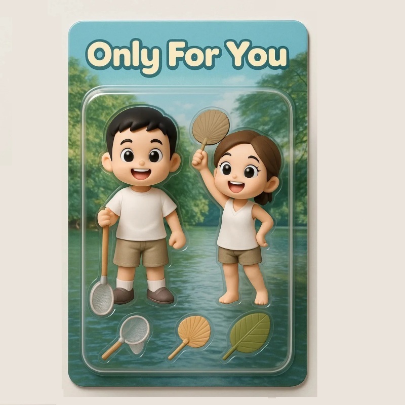 Full Body Custom 3D Effect Action Figure Pack Packaging Toy Box Style Art Gift Personalized Acrylic Fridge Magnets Couple's Gifts Wedding Gifts - MyFaceUnderwearAU