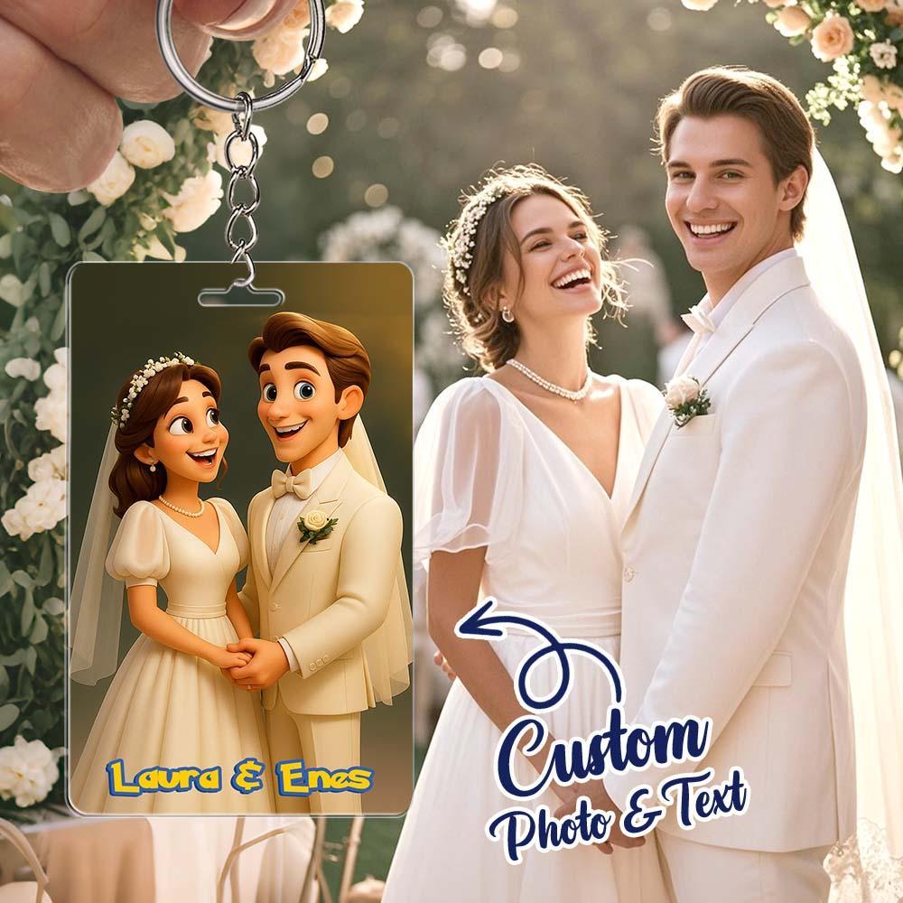 Custom Cartoon Portrait Keyring Art Gift Personalized Acrylic Keychain Gift Personalized Photo Gift for Him & Her - MyFaceUnderwearAU