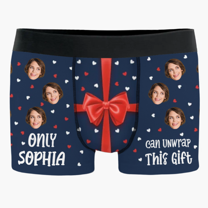 Custom Photo Boxer Briefs, Men's Boxers Underwear Personalized Anniversary Christmas Wedding Gifts For Husband And Wife, Him And Her - Unwrap With Love