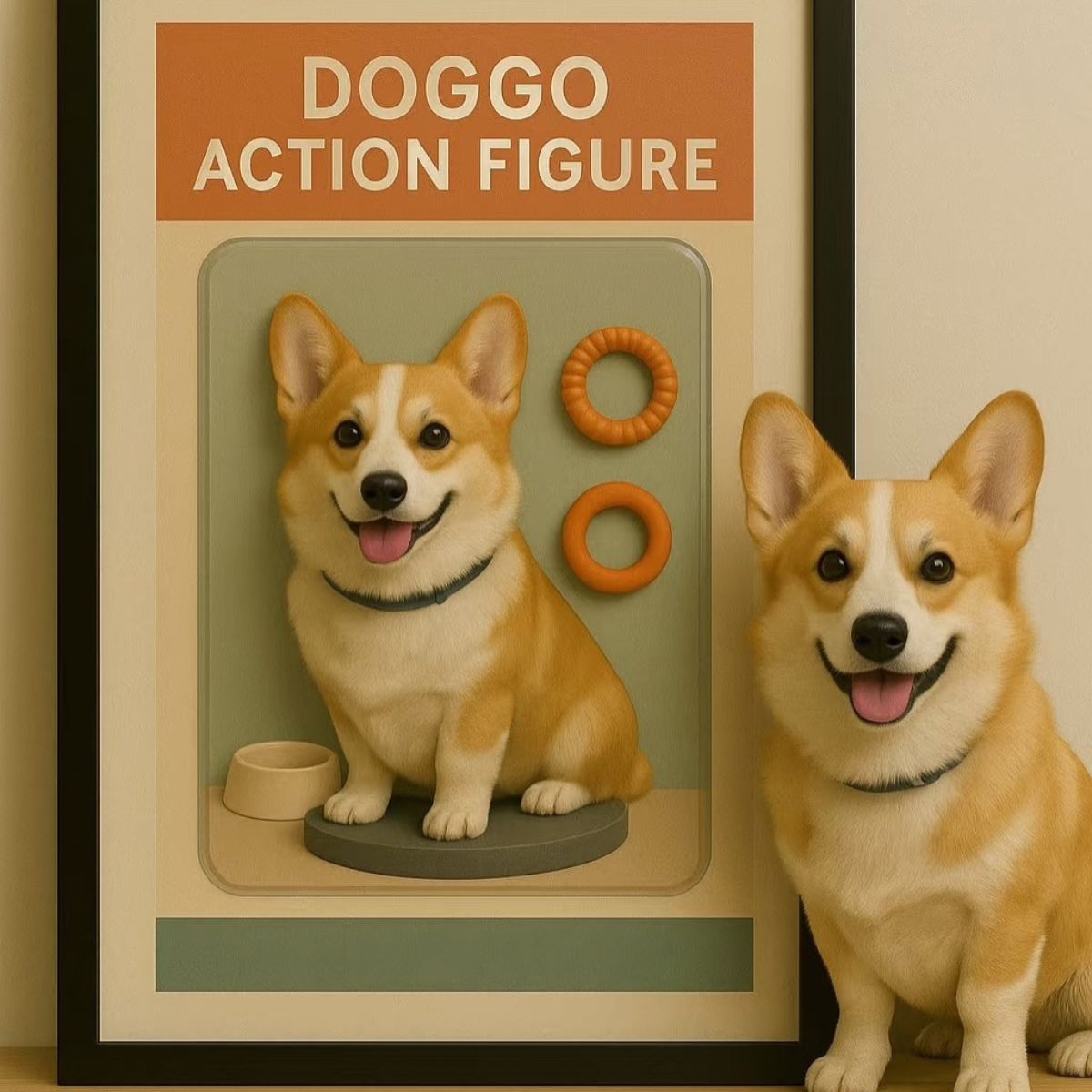 Fully Body Custom Action Figure Portraits Personalized Toy Box Art Custom Photo Frame Decorations Custom Toy Figure Gift for Pet Lovers - MyFaceUnderwearAU