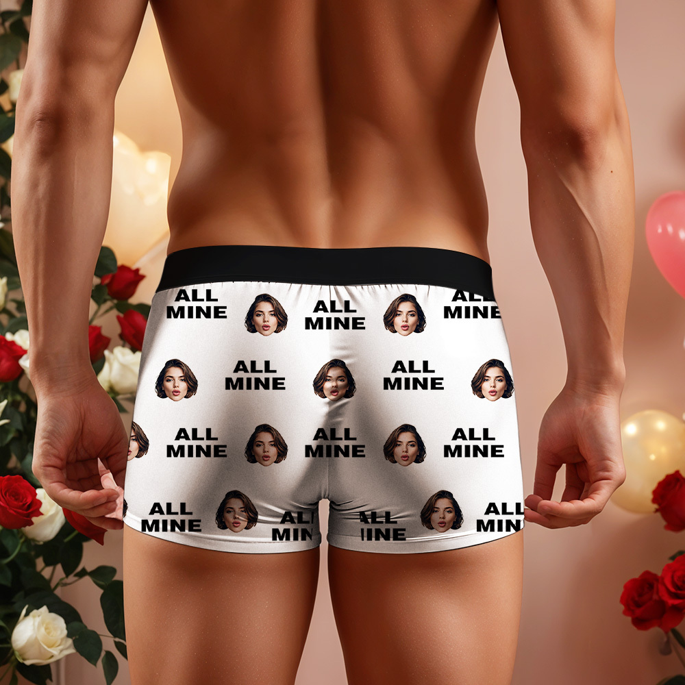 Custom Men's Face Boxer All Mine Face Boxer Briefs Personalized Face Boxer Briefs Valentine's Day Underwear Gift - MyFaceUnderwearAU