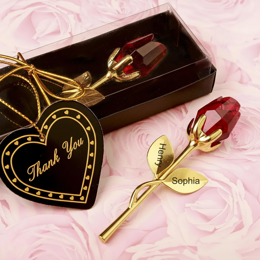 Custom Name Crystal Roses With Gift Box Gift For Her Wedding Present Valentine's Day gift - MyFaceUnderwearAU