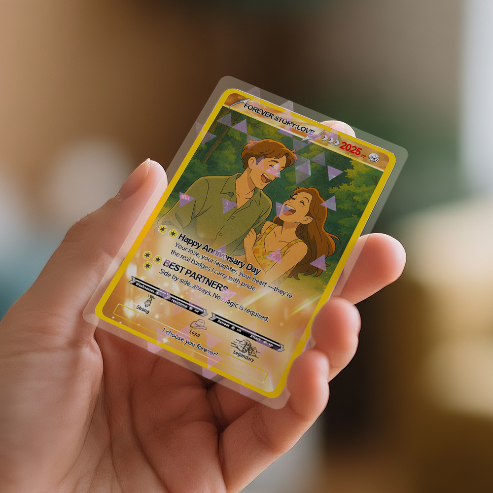 Personalized Cartoon Style Couple Card Personalized Poke Card for Anniversary Gift Birthday Keepsake for Girlfriend or Boyfriend - MyFaceUnderwearAU