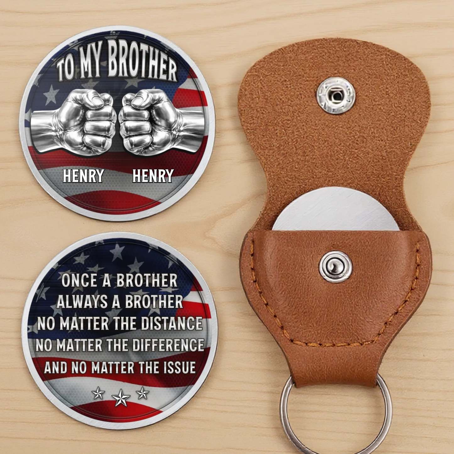Custom Pocket Hug - Personalized America 250th Anniversary Gifts For Brother - Brotherhood That Never Breaks - MyFaceUnderwearAU