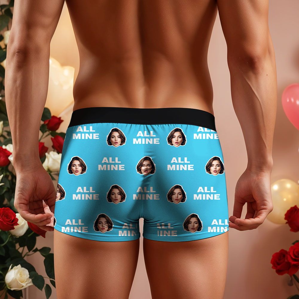 Custom Men's Face Boxer All Mine Face Boxer Briefs Personalized Face Boxer Briefs Valentine's Day Underwear Gift - MyFaceUnderwearAU