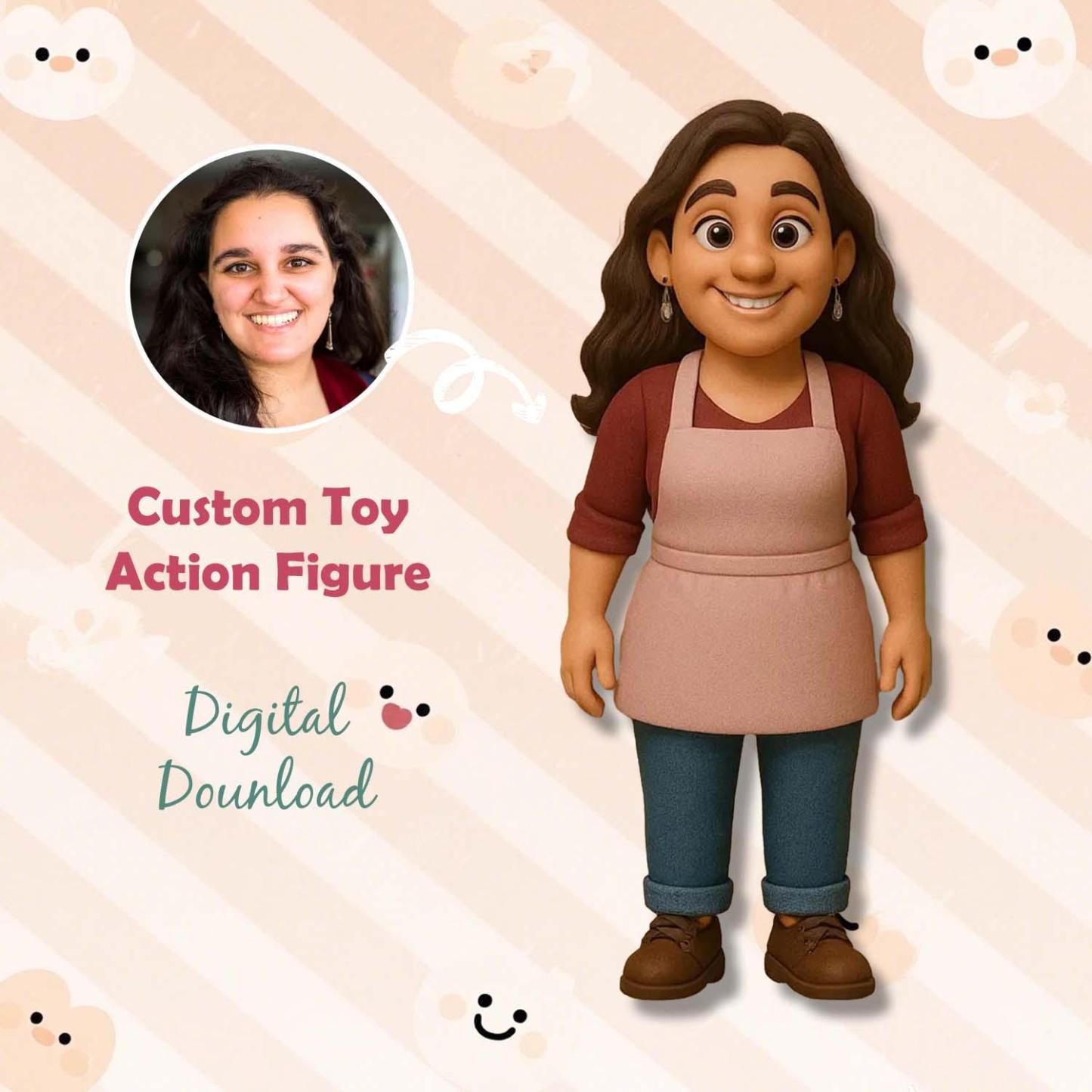 Custom Action Figure Personalized Character Figurine from Ai Photo 3D Printed Birthday Gifts for Her - MyFaceUnderwearAU