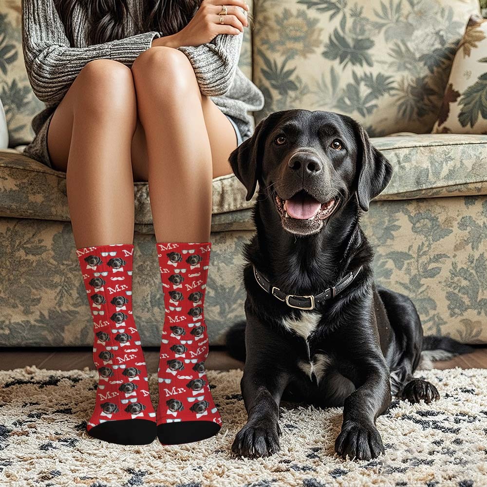 Custom Face Socks Mr Cute Socks Personalized Photo Custom Design Best Gift Idea - MyFaceUnderwearAU