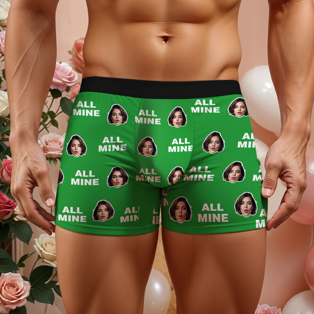 Custom Men's Face Boxer All Mine Face Boxer Briefs Personalized Face Boxer Briefs Valentine's Day Underwear Gift - MyFaceUnderwearAU