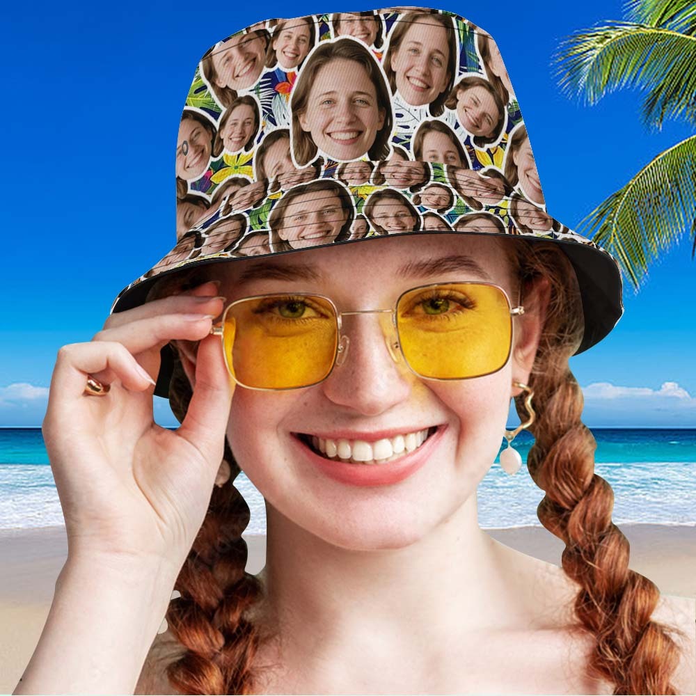 Custom Face Bucket Hat Unisex Face Mash Personalized Outdoor Summer Hats Gift - MyFaceUnderwearAU