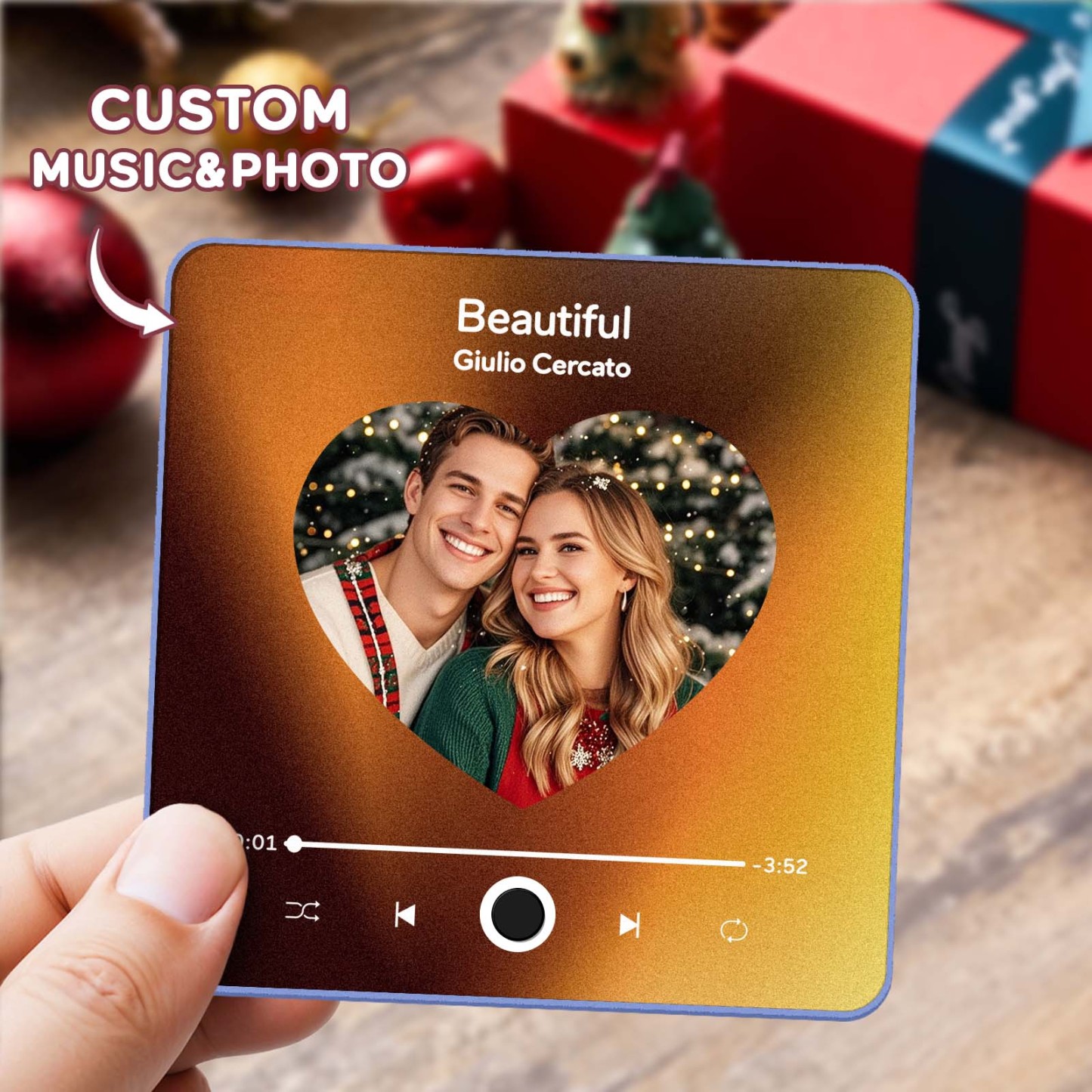 Custom Photo and Name Album Music Fridge Magnet Christmas Gifts Custom Phone Spotify Music Fridge Magnet Pro