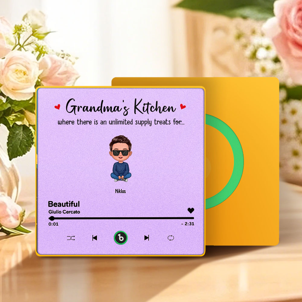 Custom Music Fridge Magnet Mother's Day Music Wall Photo Sticker That Plays Music Without Cell Phone Multiple Styles - MyFaceUnderwearAU