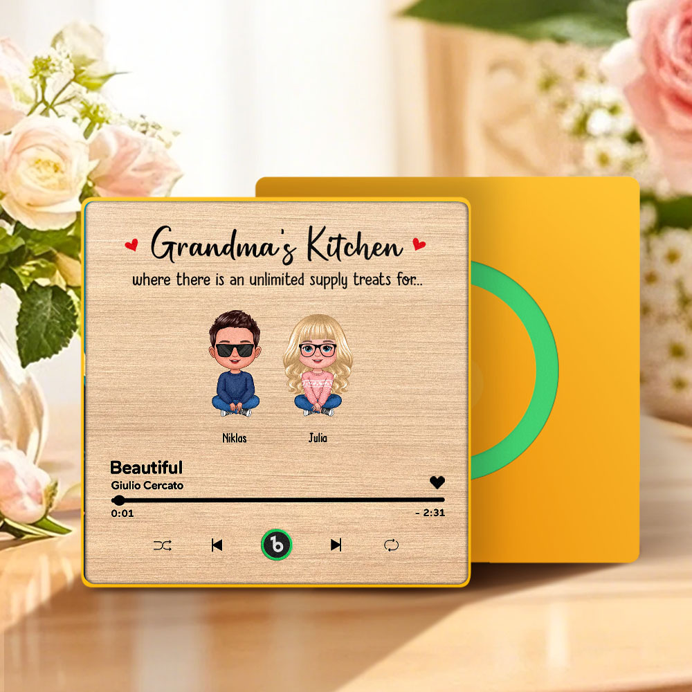 Custom Music Fridge Magnet Mother's Day Music Wall Photo Sticker That Plays Music Without Cell Phone Multiple Styles - MyFaceUnderwearAU