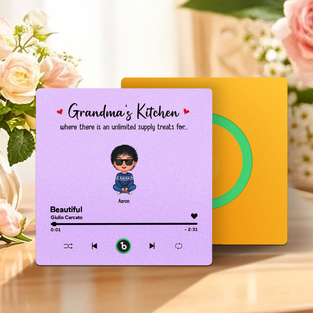 Custom Music Fridge Magnet Mother's Day Music Wall Photo Sticker That Plays Music Without Cell Phone Multiple Styles - MyFaceUnderwearAU