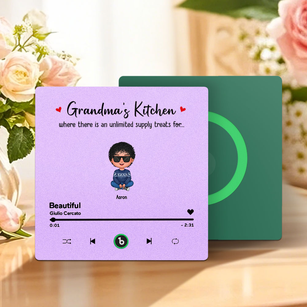 Custom Music Fridge Magnet Mother's Day Music Wall Photo Sticker That Plays Music Without Cell Phone Multiple Styles - MyFaceUnderwearAU