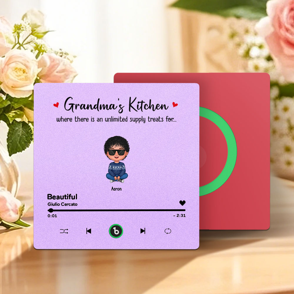 Custom Music Fridge Magnet Mother's Day Music Wall Photo Sticker That Plays Music Without Cell Phone Multiple Styles - MyFaceUnderwearAU