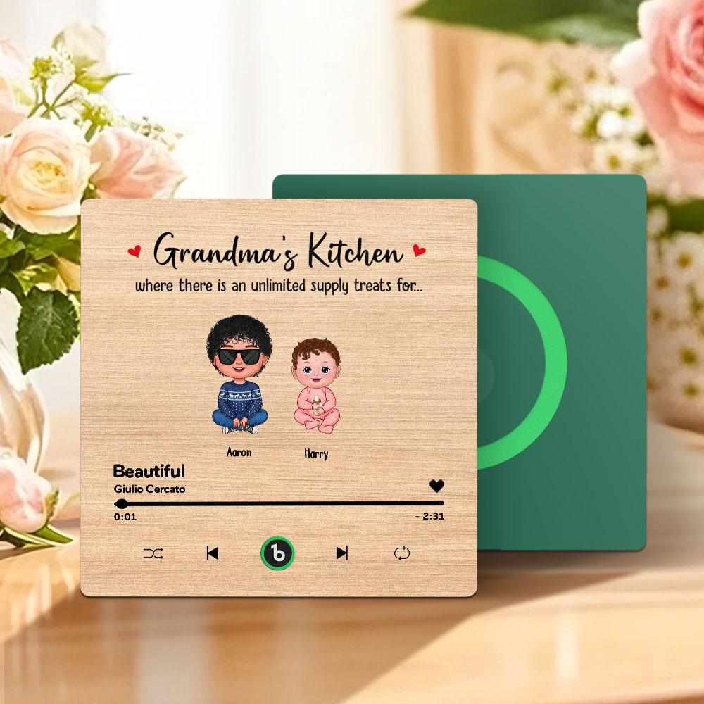 Custom Music Fridge Magnet Mother's Day Music Wall Photo Sticker That Plays Music Without Cell Phone Multiple Styles - MyFaceUnderwearAU
