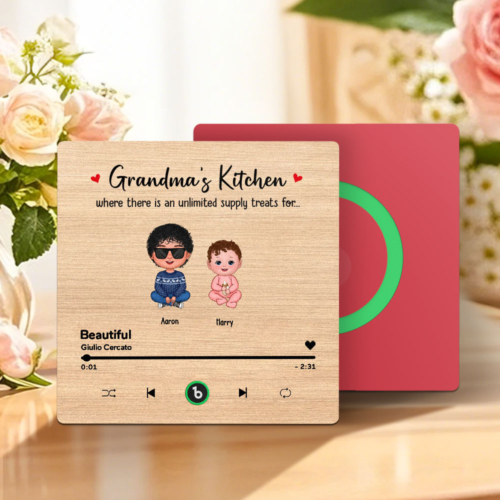 Custom Music Fridge Magnet Mother's Day Music Wall Photo Sticker That Plays Music Without Cell Phone Multiple Styles - MyFaceUnderwearAU