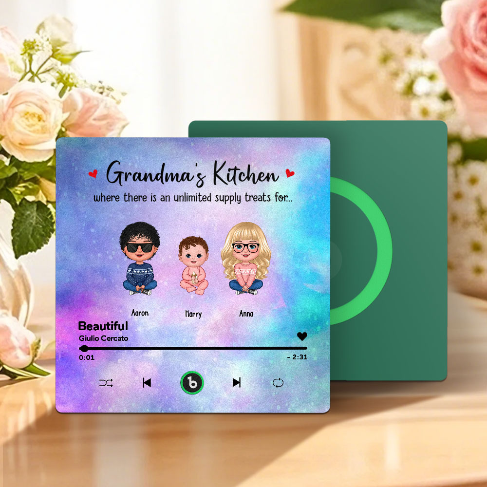 Custom Music Fridge Magnet Mother's Day Music Wall Photo Sticker That Plays Music Without Cell Phone Multiple Styles - MyFaceUnderwearAU