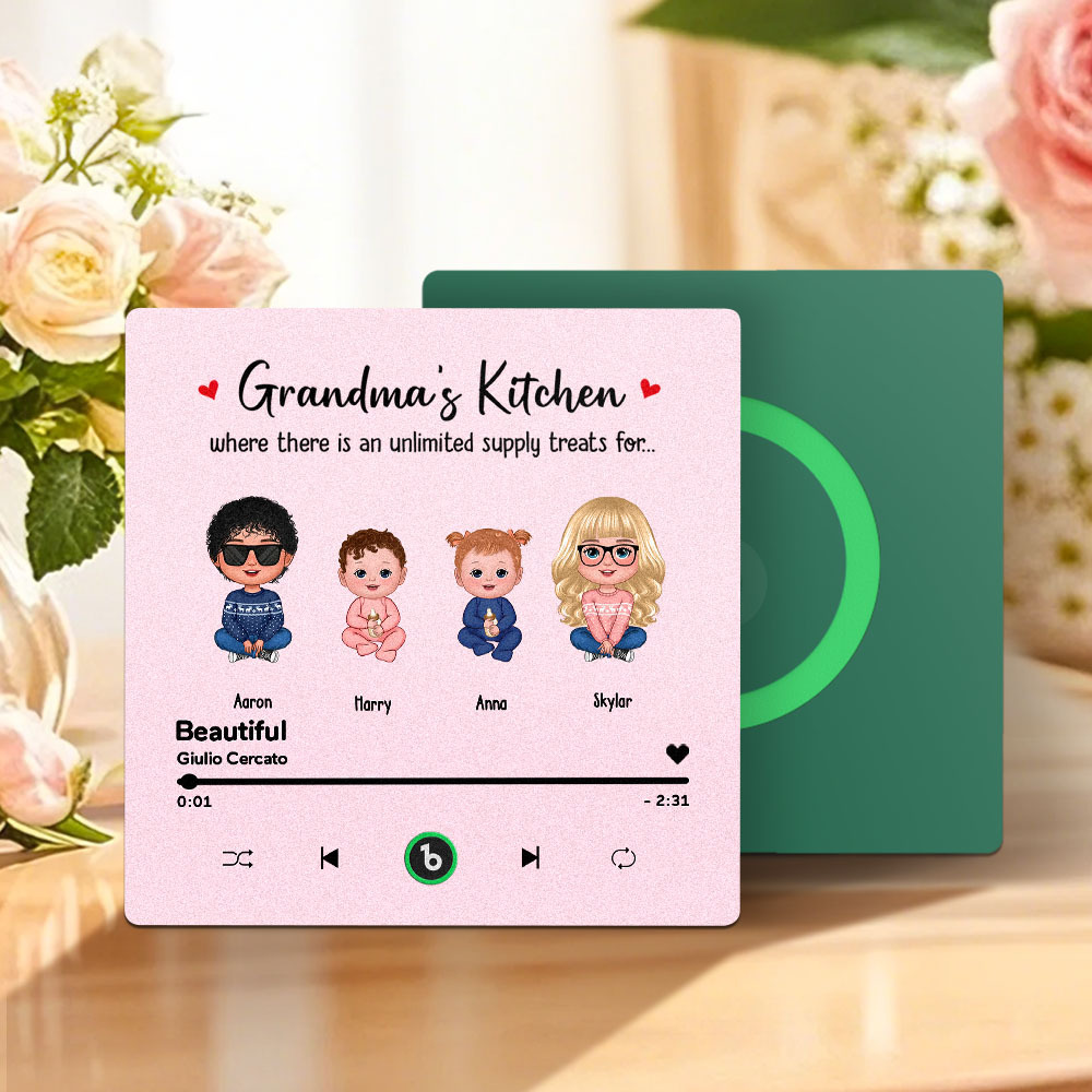 Custom Music Fridge Magnet Mother's Day Music Wall Photo Sticker That Plays Music Without Cell Phone Multiple Styles - MyFaceUnderwearAU