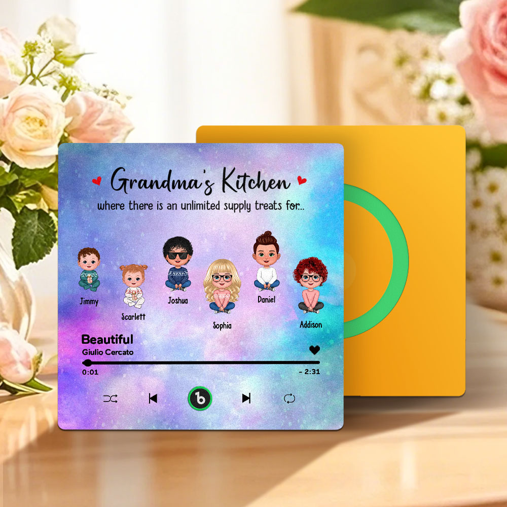 Custom Music Fridge Magnet Mother's Day Music Wall Photo Sticker That Plays Music Without Cell Phone Multiple Styles - MyFaceUnderwearAU
