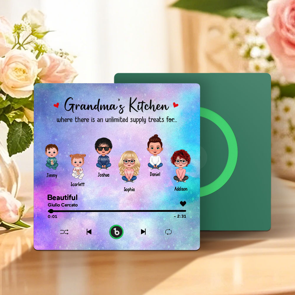 Custom Music Fridge Magnet Mother's Day Music Wall Photo Sticker That Plays Music Without Cell Phone Multiple Styles - MyFaceUnderwearAU
