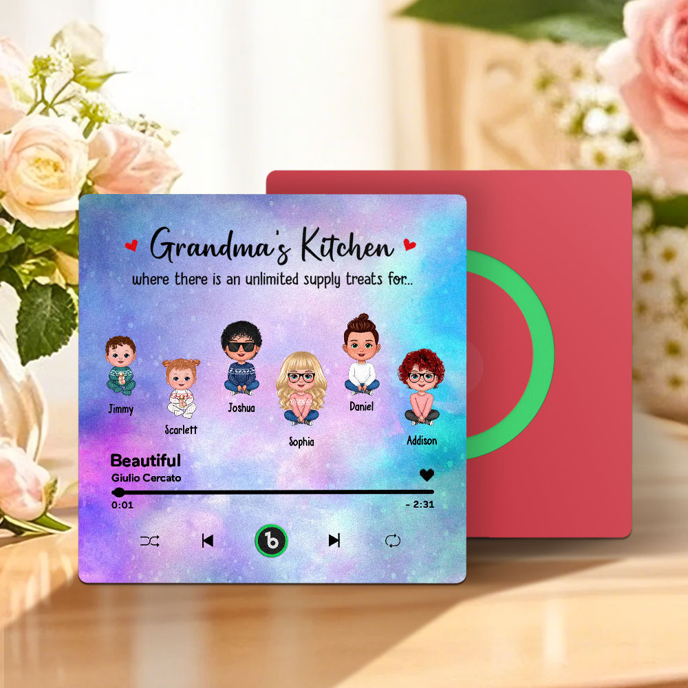 Custom Music Fridge Magnet Mother's Day Music Wall Photo Sticker That Plays Music Without Cell Phone Multiple Styles - MyFaceUnderwearAU