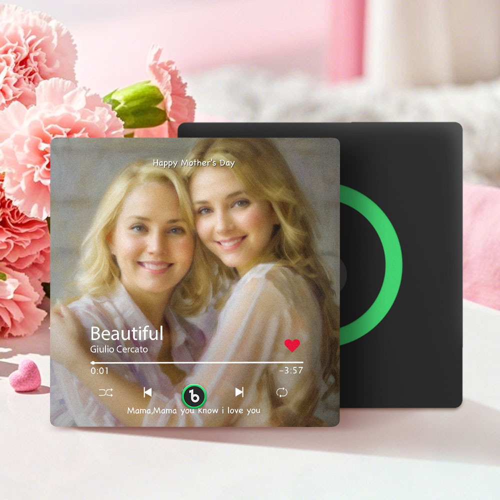 Personalized Mother's Day Music Fridge Magnet Oil Painting Effect Custom Photo Frame Gift for Mom - MyFaceUnderwearAU