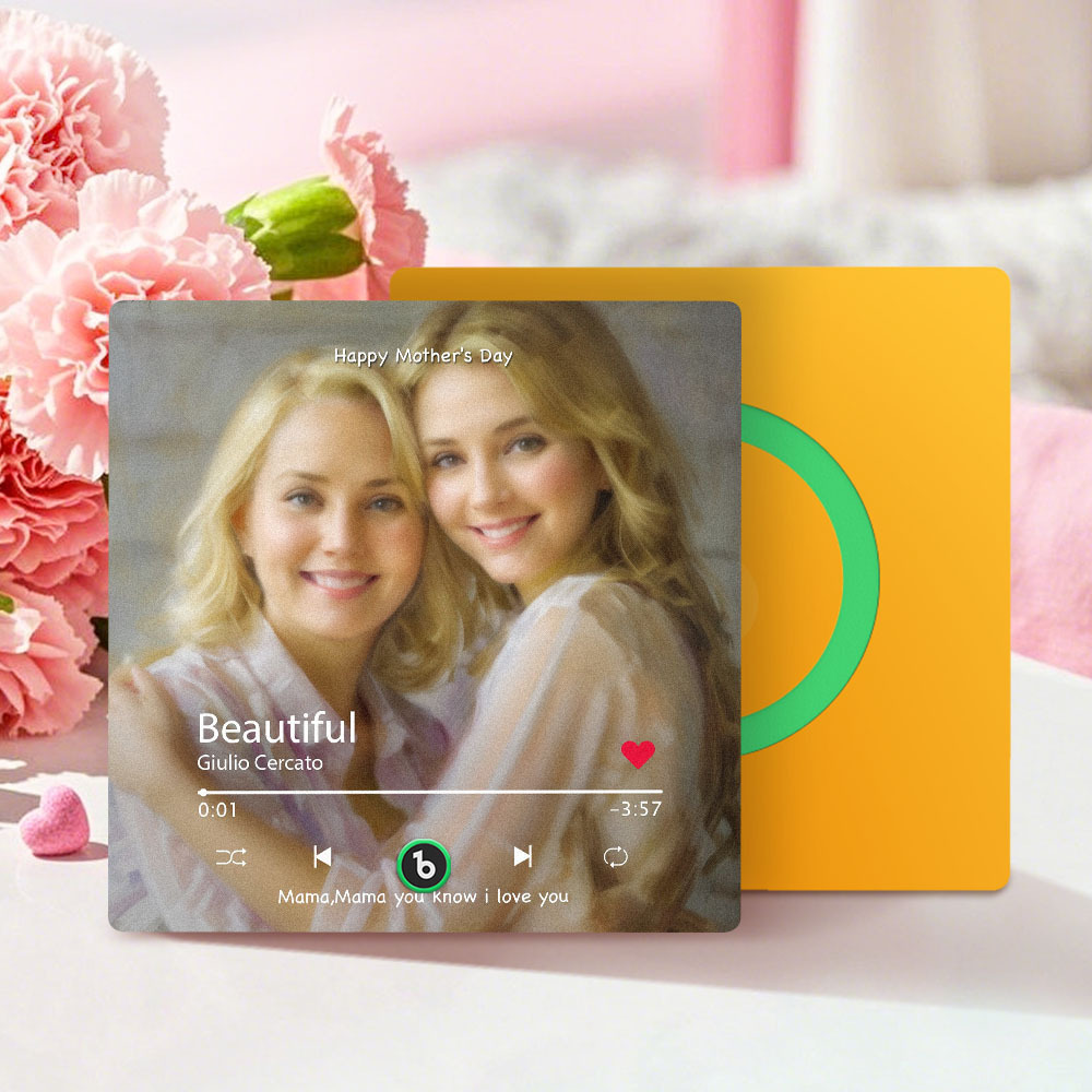 Personalized Mother's Day Music Fridge Magnet Oil Painting Effect Custom Photo Frame Gift for Mom - MyFaceUnderwearAU