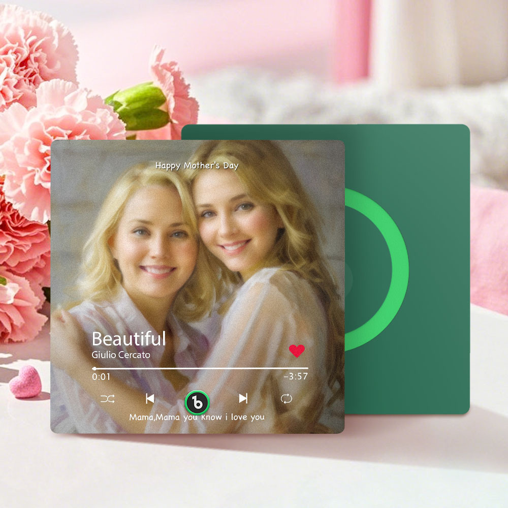 Personalized Mother's Day Music Fridge Magnet Oil Painting Effect Custom Photo Frame Gift for Mom - MyFaceUnderwearAU