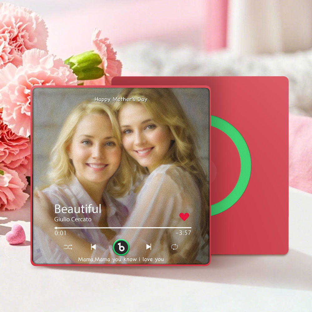 Personalized Mother's Day Music Fridge Magnet Oil Painting Effect Custom Photo Frame Gift for Mom - MyFaceUnderwearAU