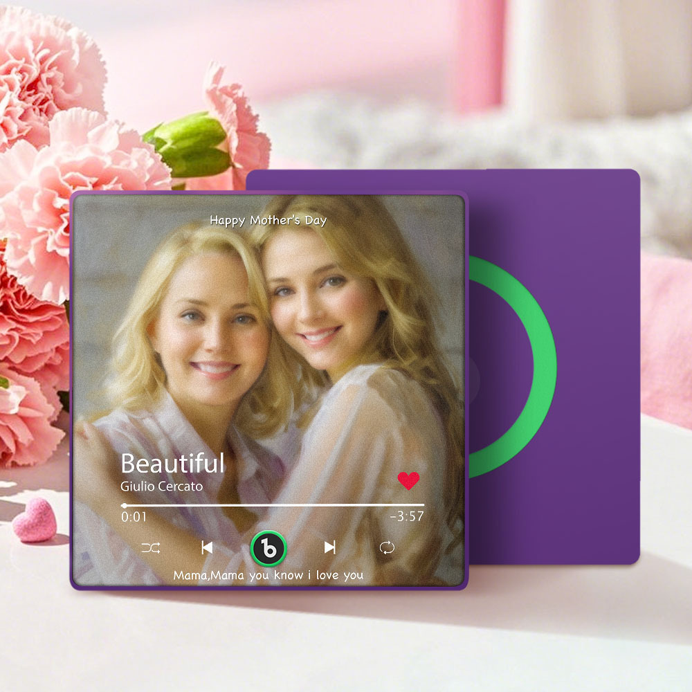 Personalized Mother's Day Music Fridge Magnet Oil Painting Effect Custom Photo Frame Gift for Mom - MyFaceUnderwearAU