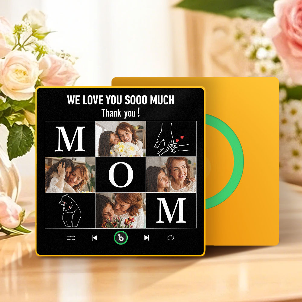 Mother's Day Custom Music Fridge Magnet Personalized Photo and Text Frame Gift for Mom - MyFaceUnderwearAU