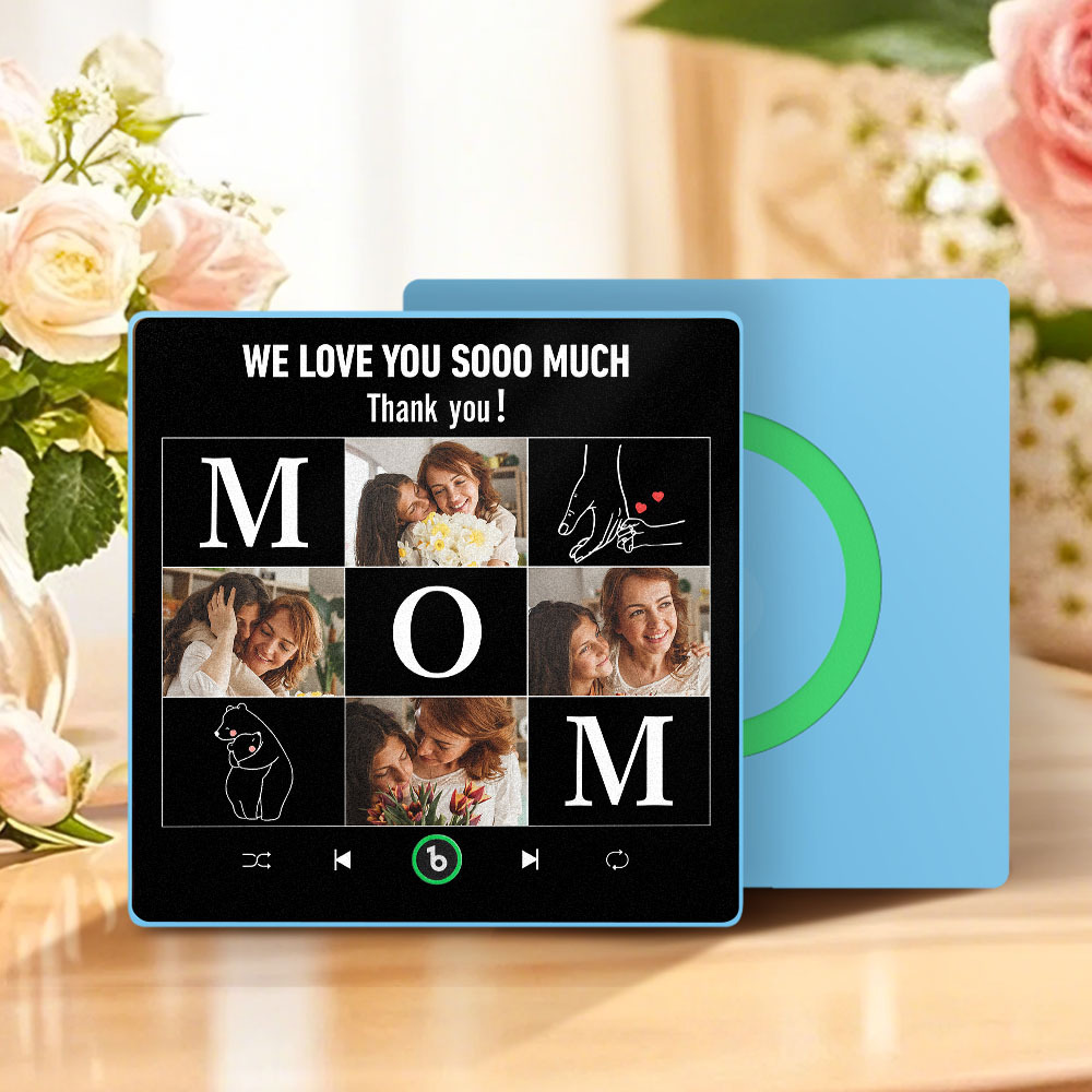 Mother's Day Custom Music Fridge Magnet Personalized Photo and Text Frame Gift for Mom - MyFaceUnderwearAU