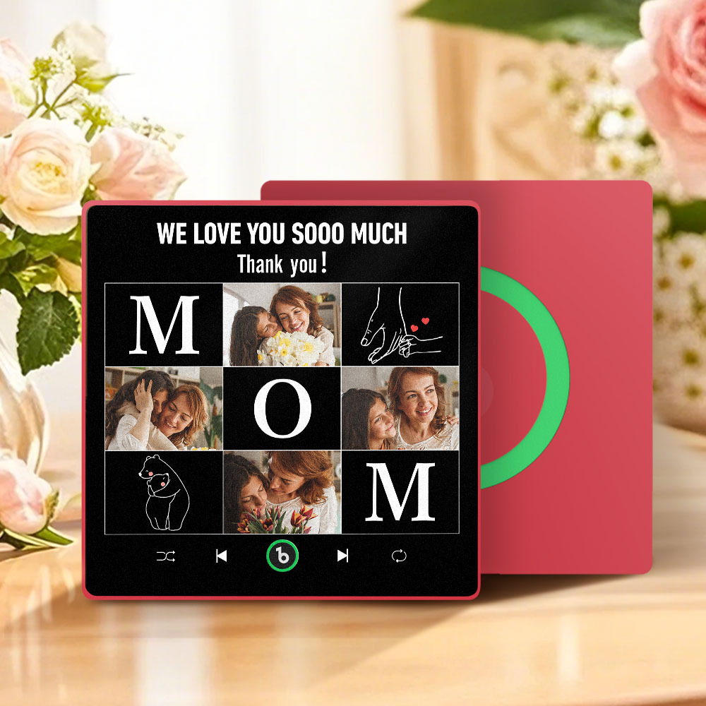 Mother's Day Custom Music Fridge Magnet Personalized Photo and Text Frame Gift for Mom - MyFaceUnderwearAU